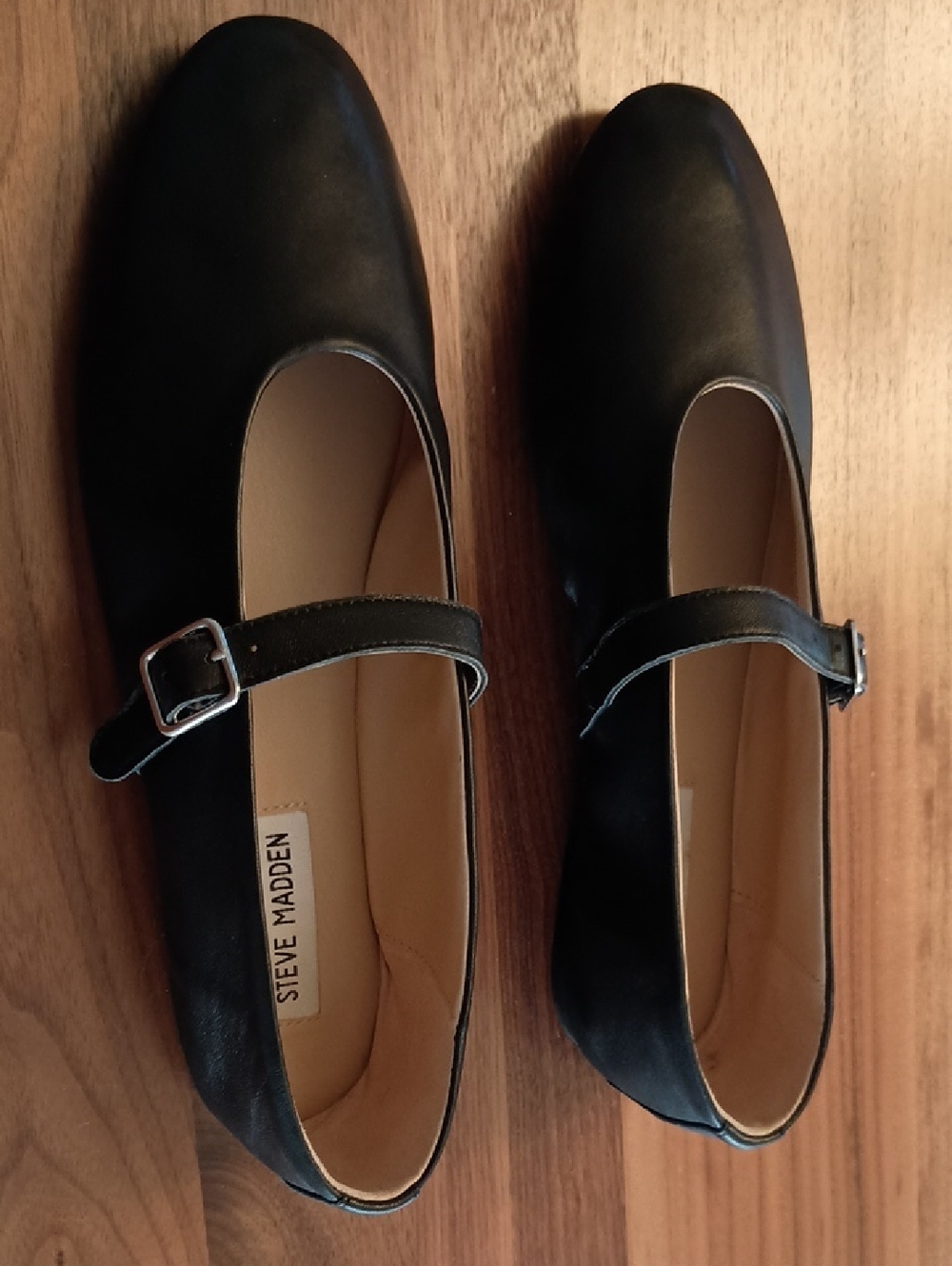 Steve Madden Black Mary Jane Ballet Flats with Buckle